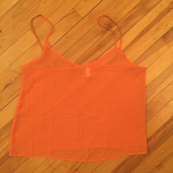 Bright Orange American Apparel Chiffon Cami size M - Picture 4 of 9